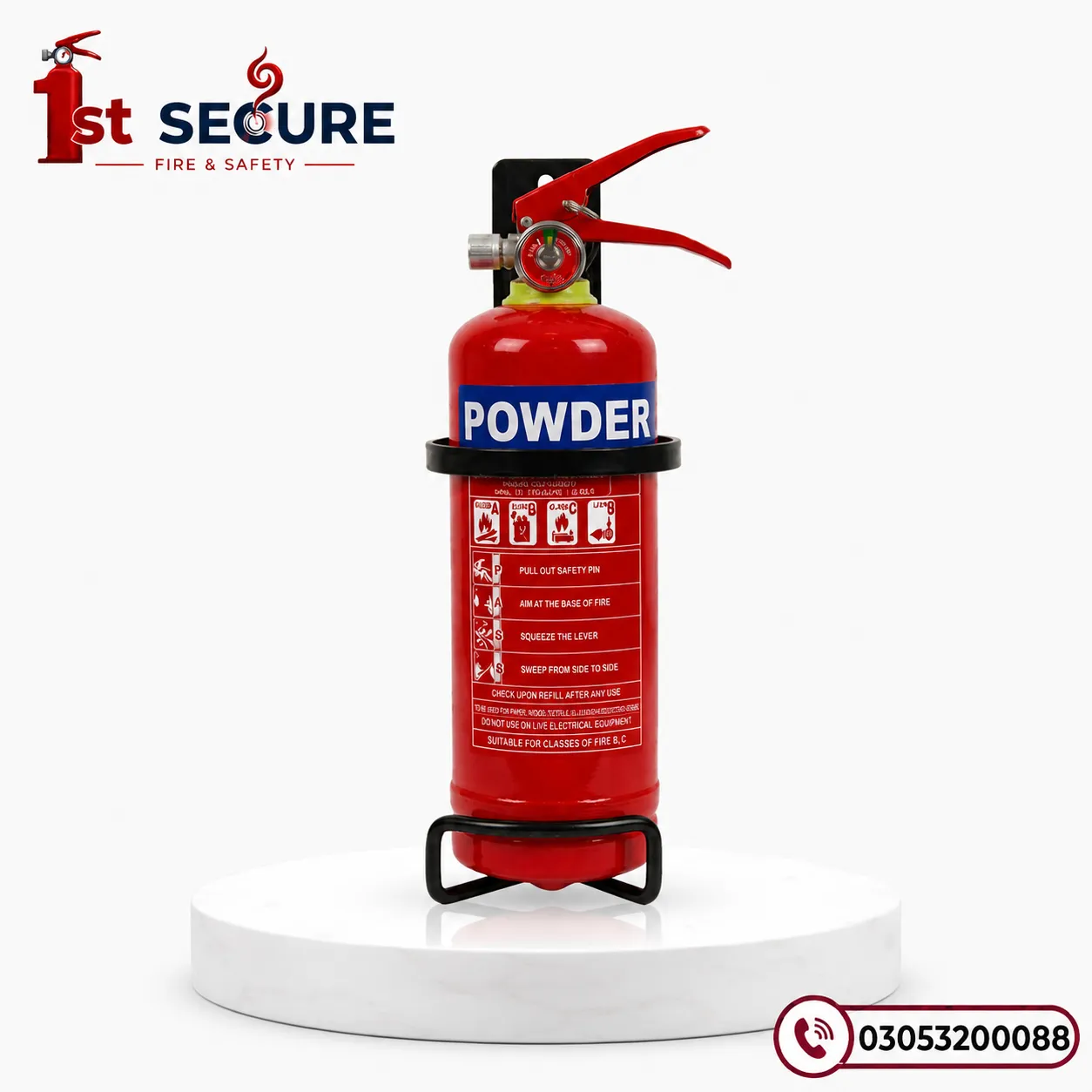1KG DCP Fire Extinguisher | ABC Dry Chemical Powder Fire Extinguisher