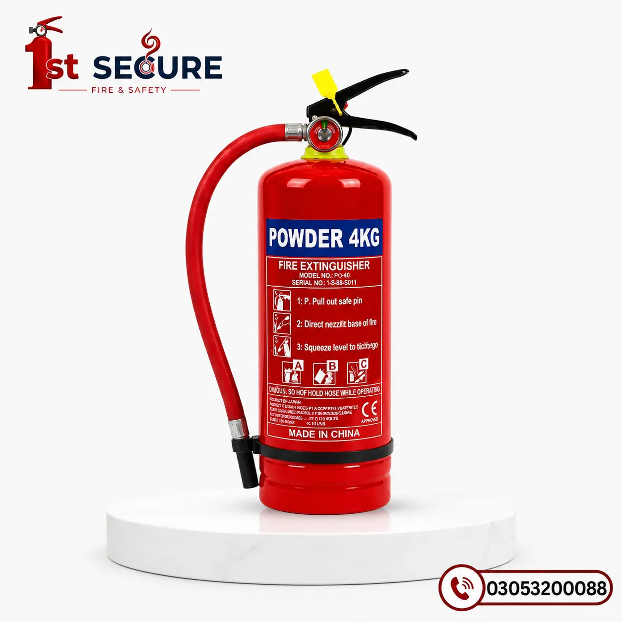 4KG DCP Fire Extinguisher | ABC Dry Chemical Powder Fire Extinguisher