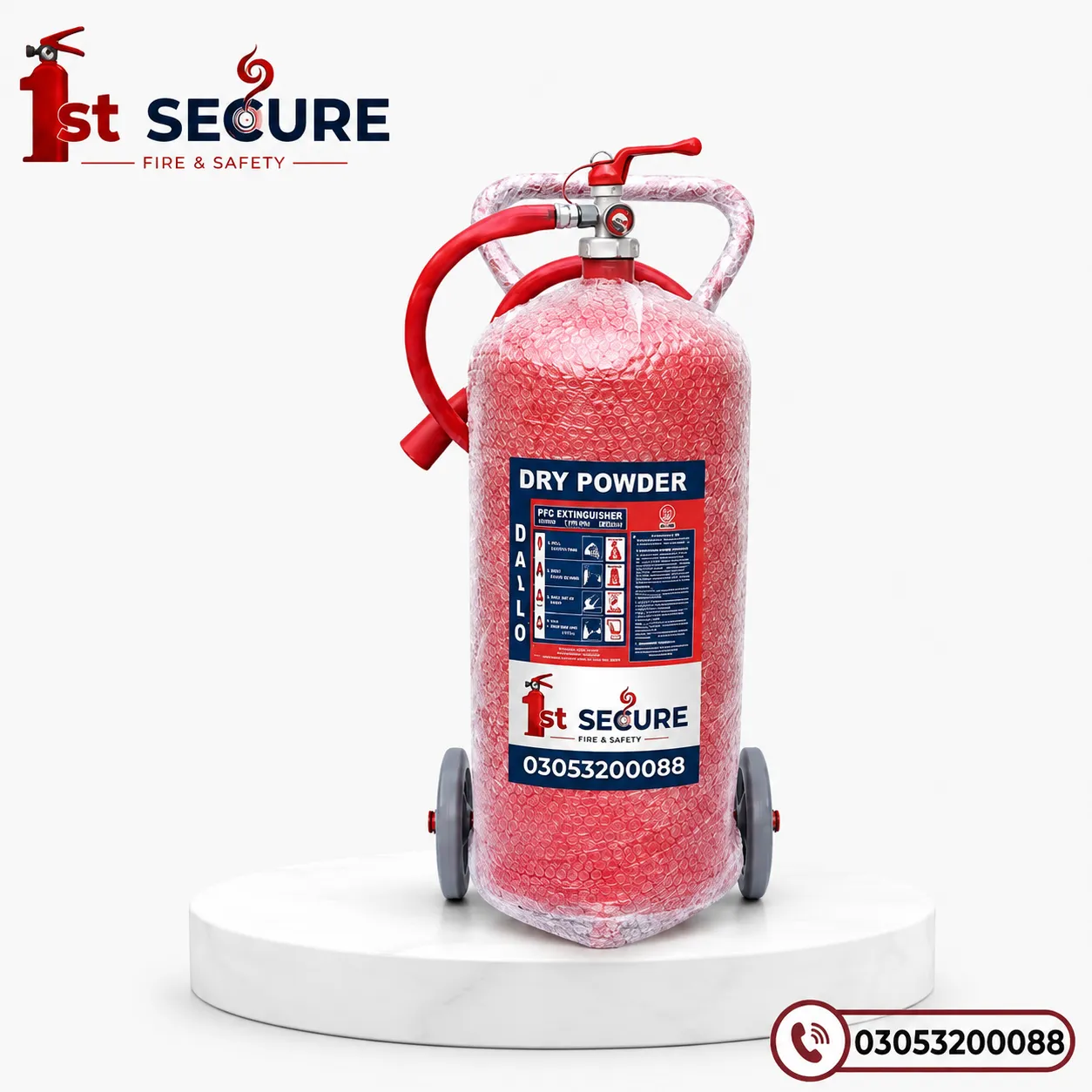 50kg DCP Fire Extinguisher Trolley Type | Heavy-Duty Dry Chemical Powder Fire Extinguisher for Industrial & Commercial Use